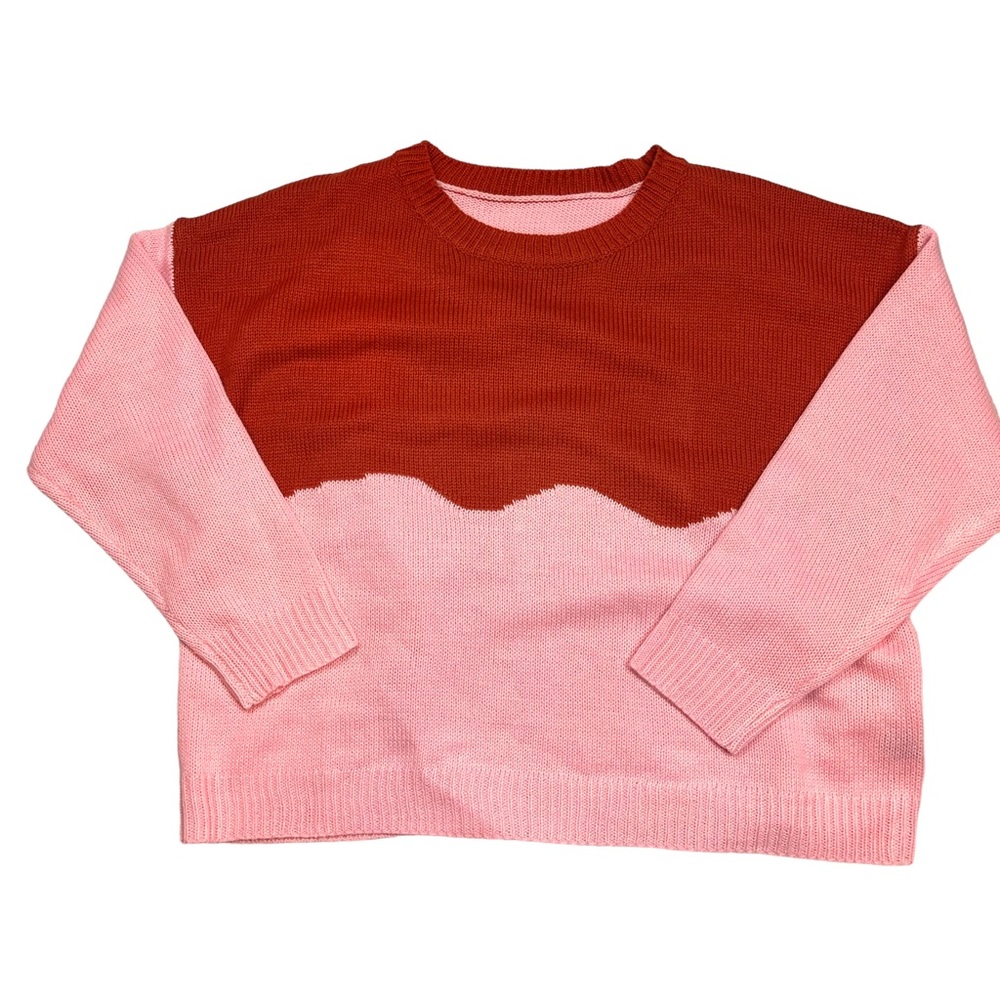 Shein curve color block sweater